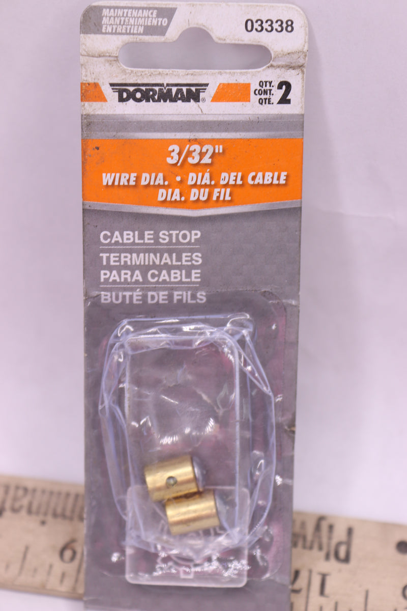 (2-Pk) Dorman Cable Stops Brass 3/32" Wire Dia. 03338