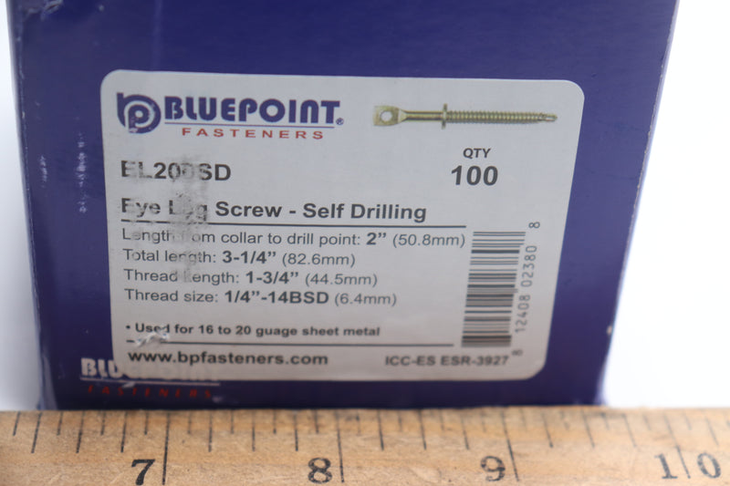 (100-Pk) Bluepoint Eye-Lag Self Drill Penetrater Screws 2" EL200SD