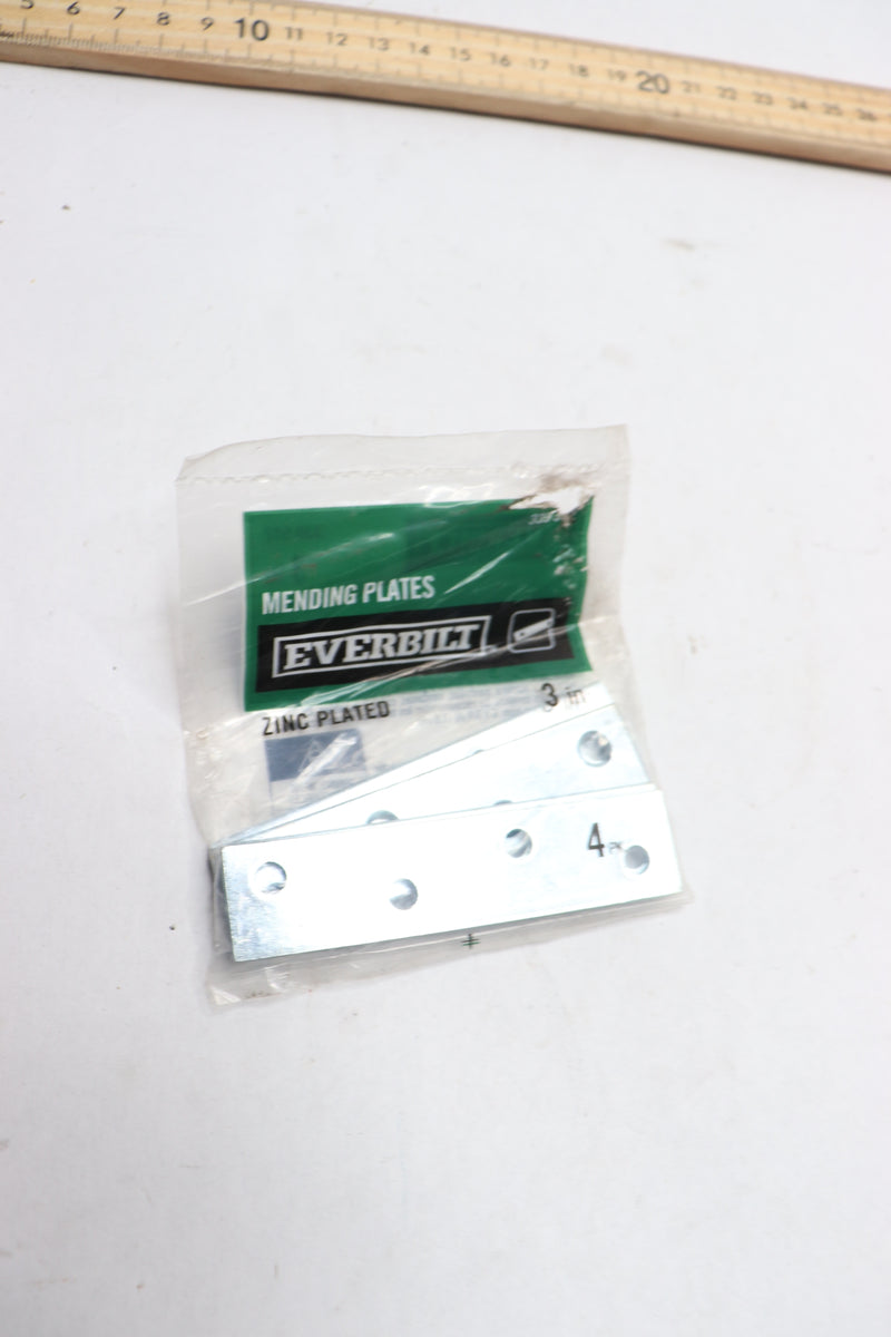 Everbilt 4 Pieces Mending Plates Zinc Plated Steel 3" 339512