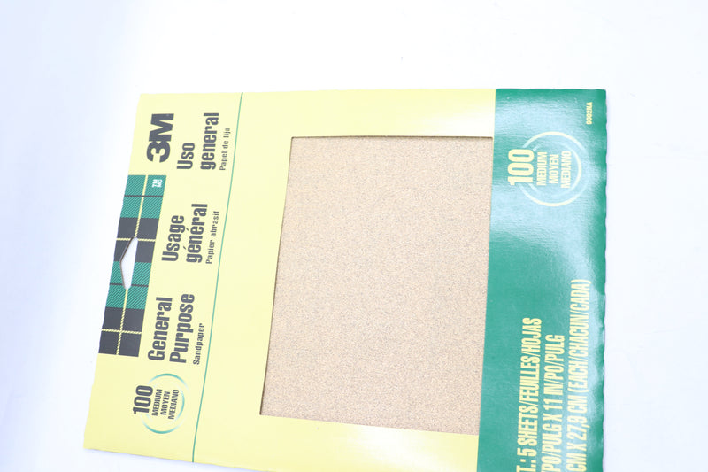(5-Pk) 3M Sand Blaster Sandpaper Sheets Aluminum Oxide 100 Grit 9" x 11"