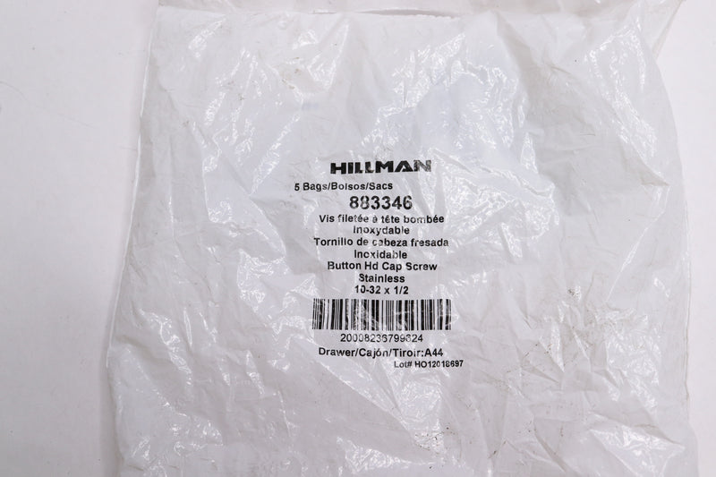 5 Packs of 4 Hillman Allen-Drive Cap Screws 10"-32" x 1/2" 883346