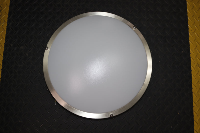 Intertek LED Flush Mount Drum Ceiling Fixture Nickel 14" Wide 9211719