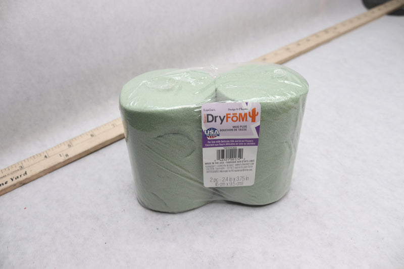 (2-Pk) FloraCraft Dry Foam Mug Inserts Green 2.625" x 3.75" DFD253GS