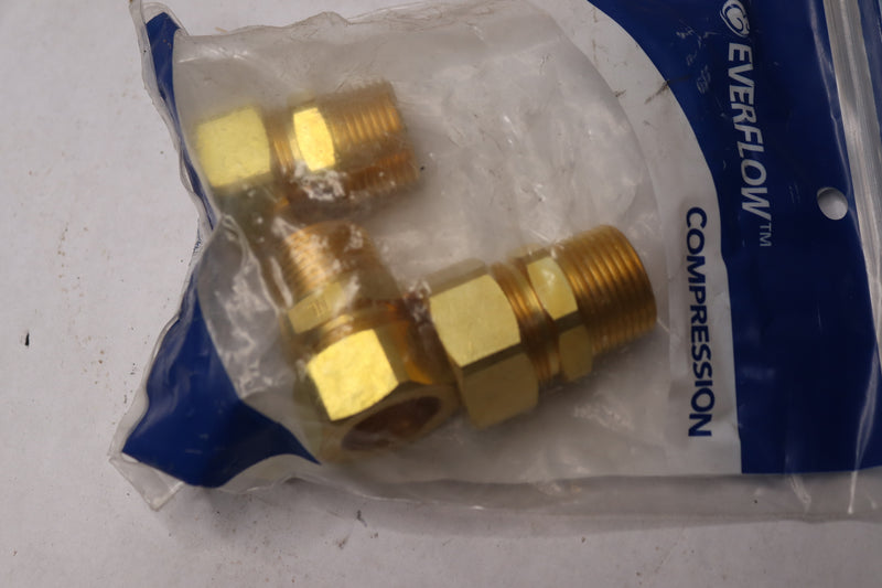 (3-Pk) Everflow Reducing Adapter Pipe Fitting 7/8" OD Comp x 3/4" MIP