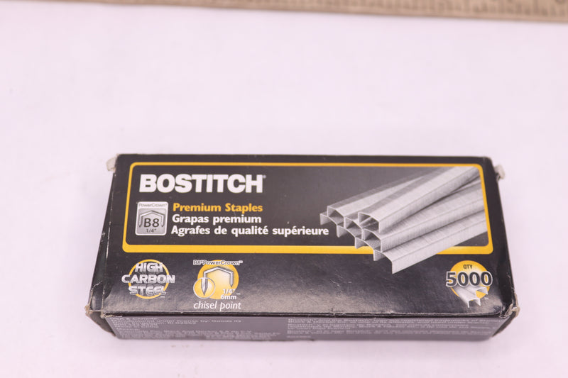 (5000-Pk) Bostitch Premium Staples High Carbon Steel 1/2" W x 1/4" L STCR21151/4