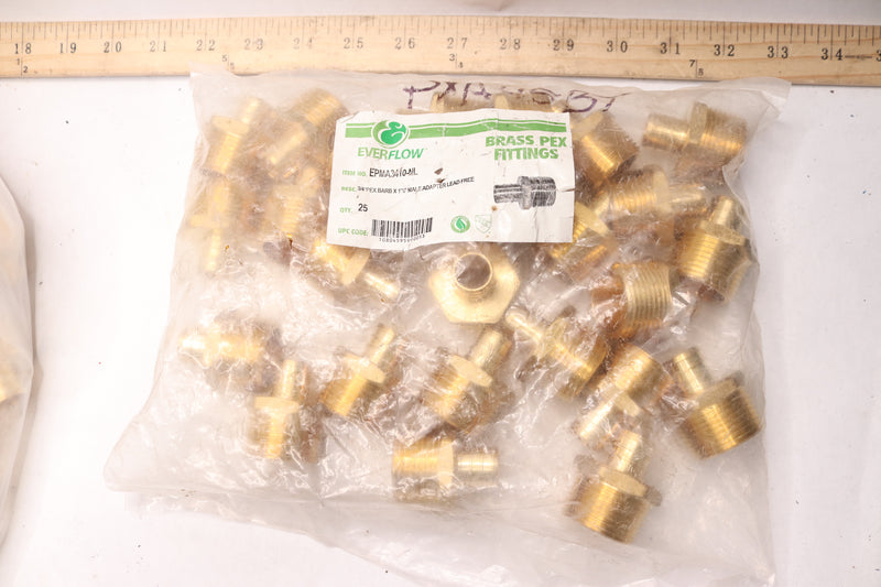 (25-Pk) Everflow Lead Free Adapter Brass 3/4" x 1" EPMA3410-NL