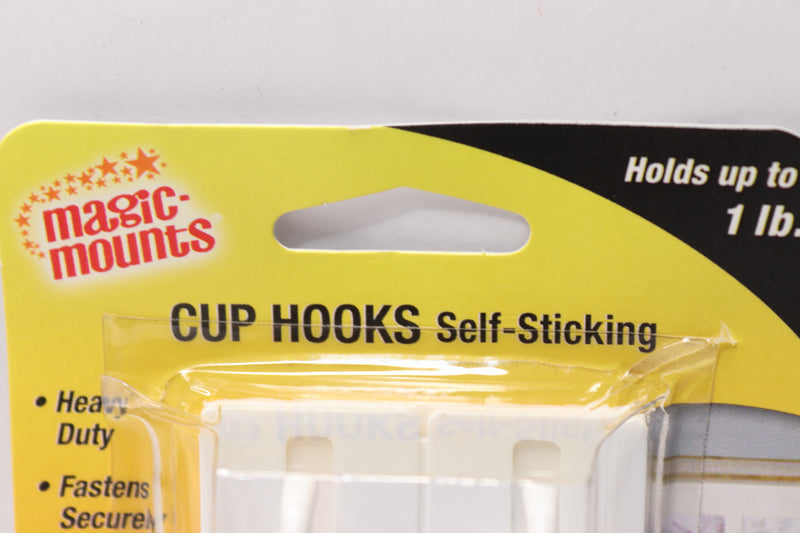 (8-Pk) Magic Mounts Self-Stick Utility Hooks Misc Hangers 1" x 1" 3708
