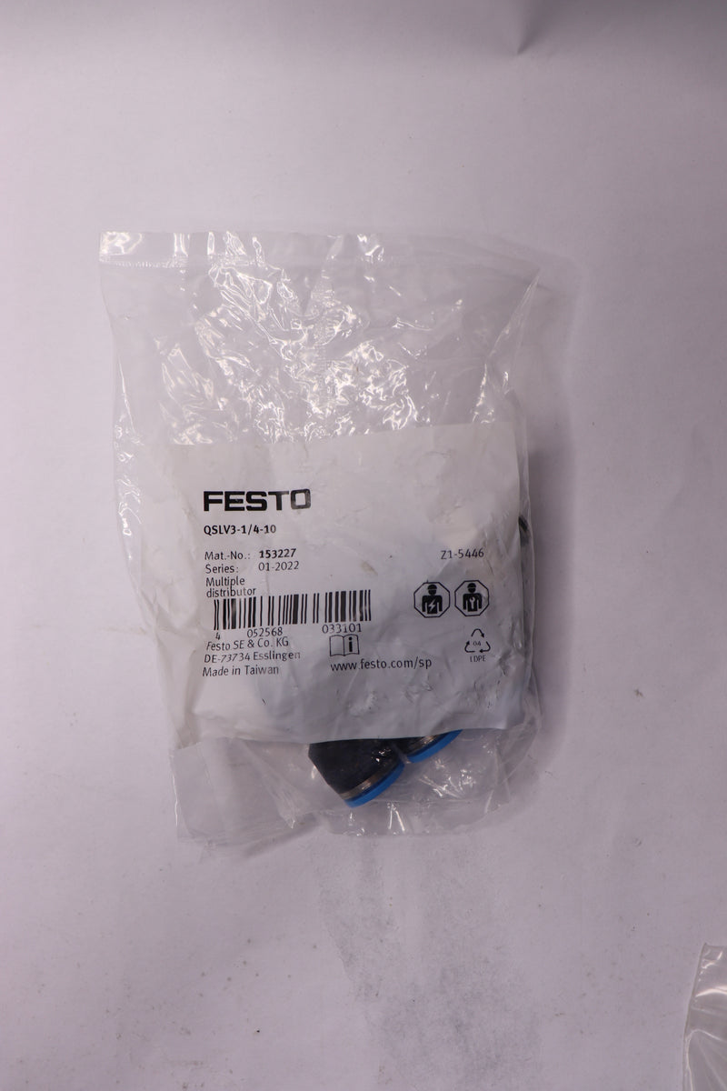 Festo Multiple Distributor QSLV3-1/4-10 0.95-6 Bar 153227