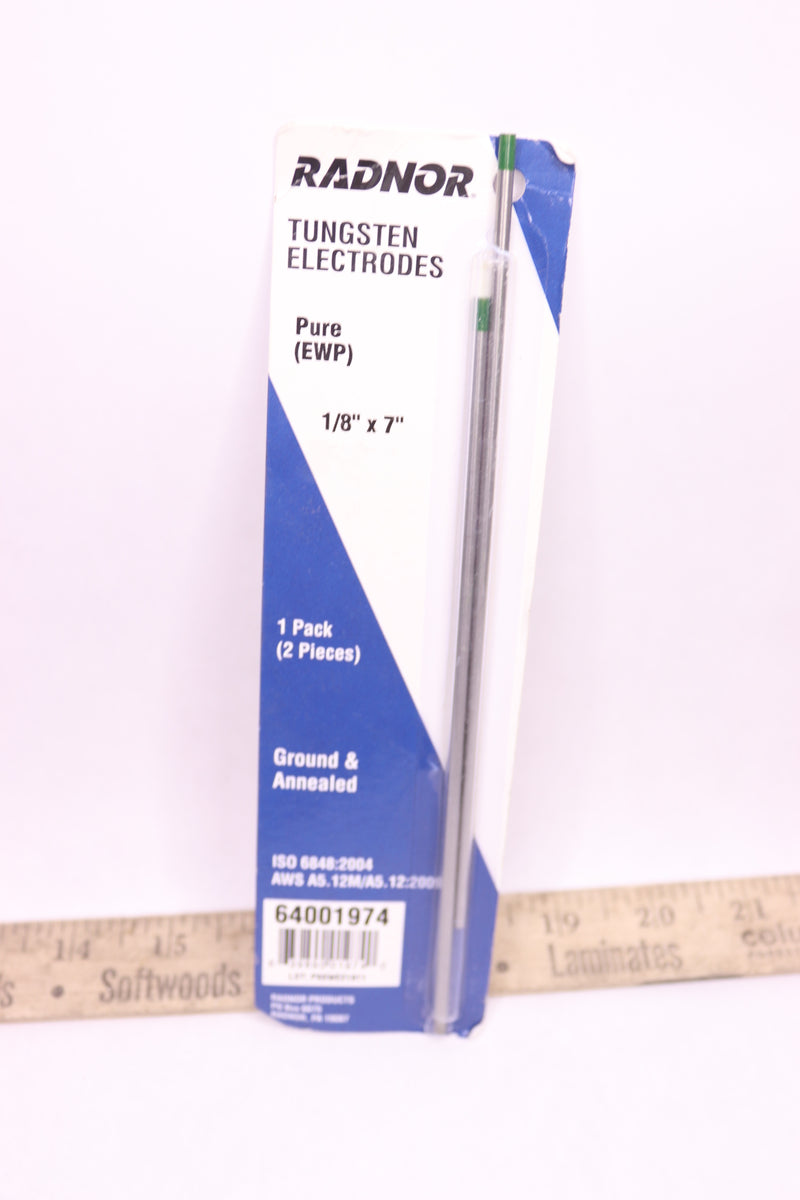 (2-Pk) Radnor Tungsten Electrode Pure Ground Finish 1/8" x 7" 64001974