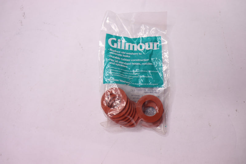 (10-Pk) Gilmour Heavy Duty Hose Washer Rubber Red 3/4" 801364-1001