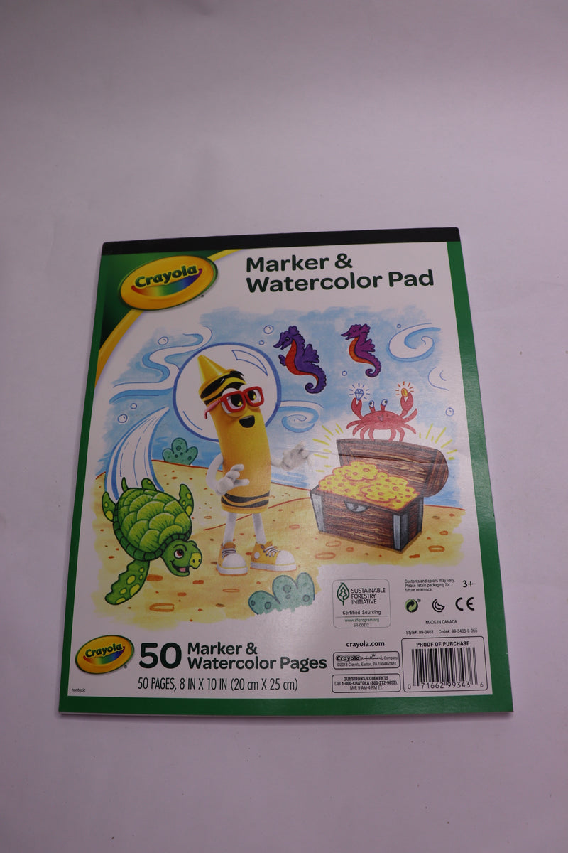 Crayola Marker & Watercolor Pad 10&quot; x 8&quot;-40 Sheets 99-3403
