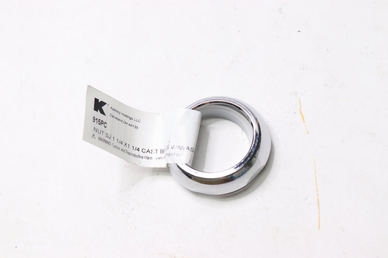 (25) Keeney Chrome Cast Brass/Plastic Drain Nut And Washer 1-1/4" 915PC