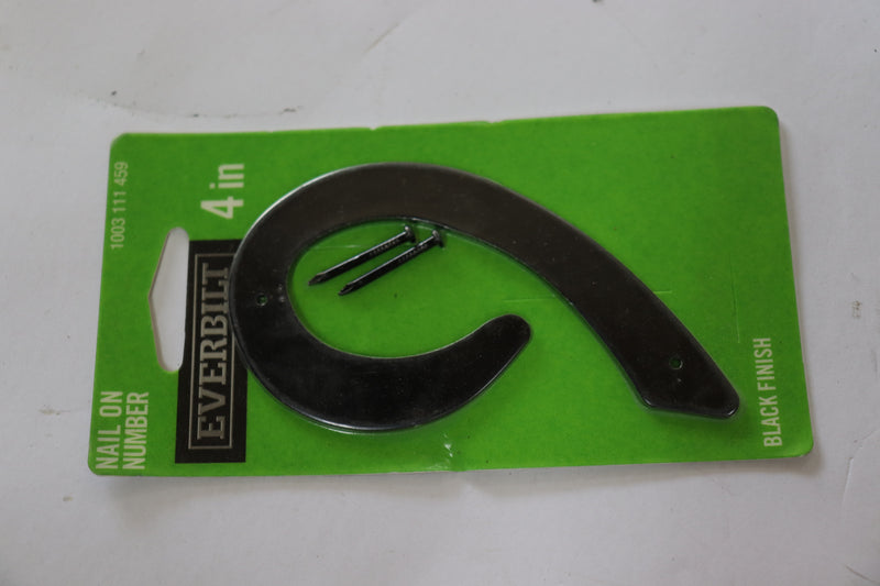 Everbilt Nail-On House Number 9 Aluminum Black Finish 4" 1003111459