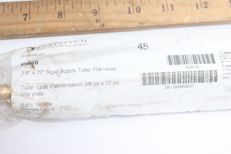 Brasstech Universal Rigid Supply Tube Flat Head 3/8" x 20" 436/10