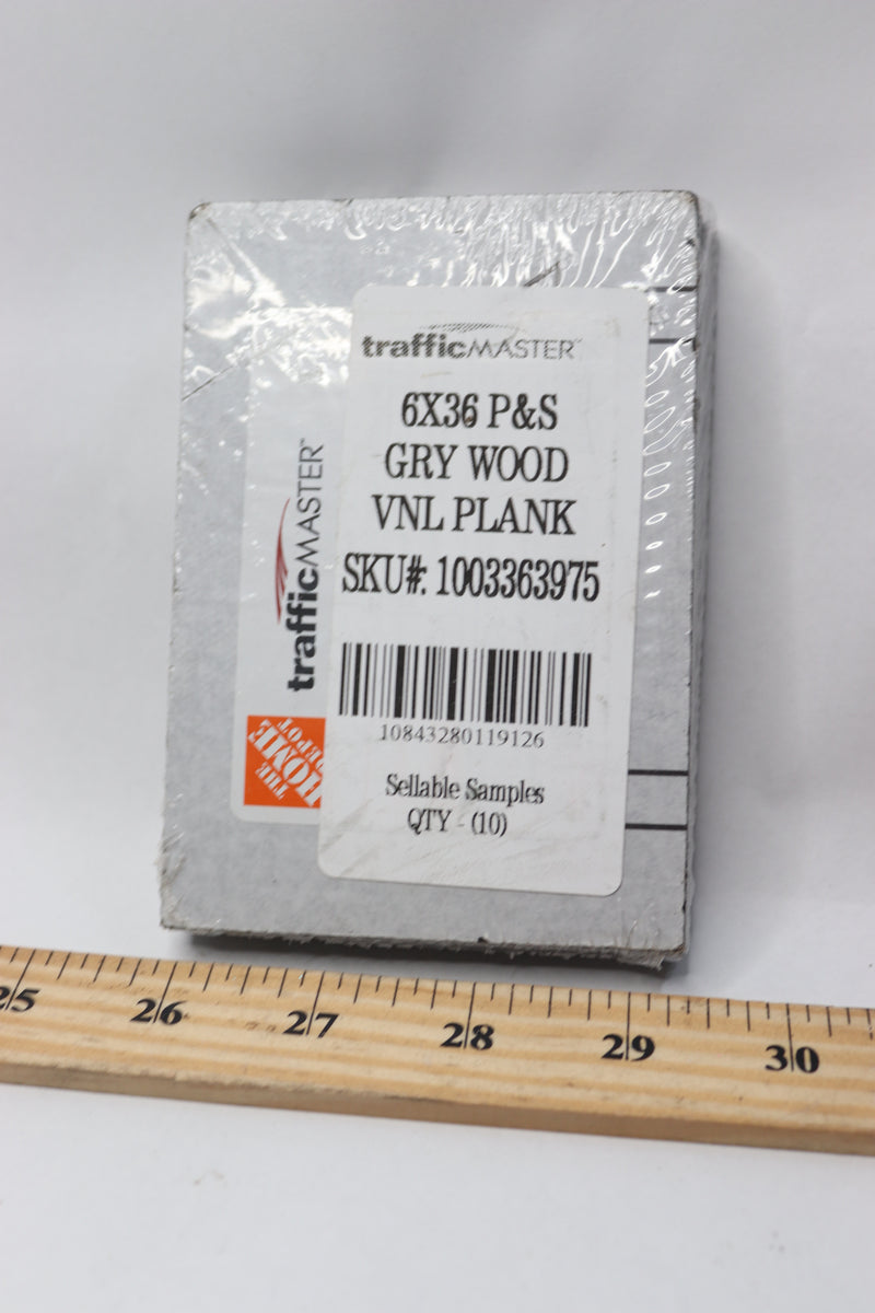 (10-Pk) TrafficMaster P&S Wood Vinyl Plank Gray 6" x 36" 1003363975