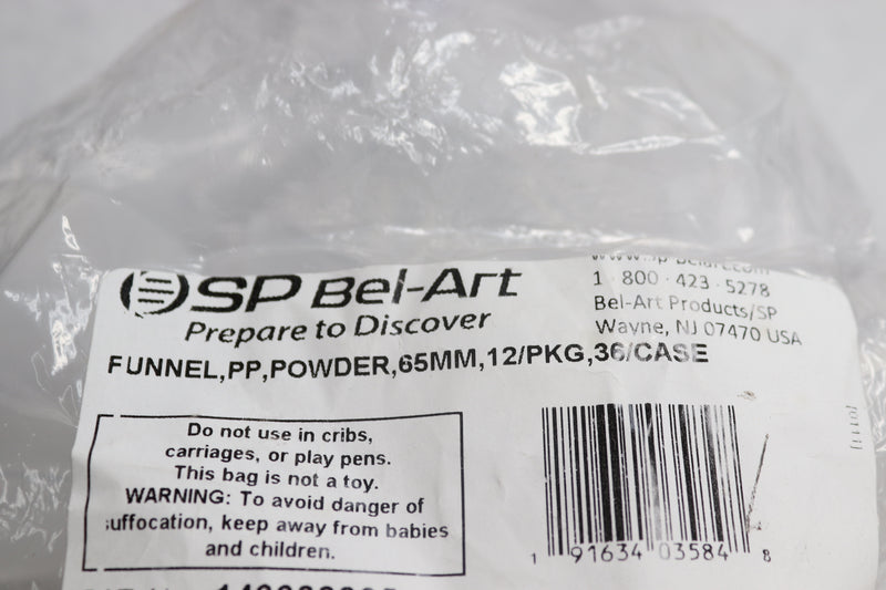 Bel-Art Products Powder Funnel Polypropylene White 1.7oz 146600065