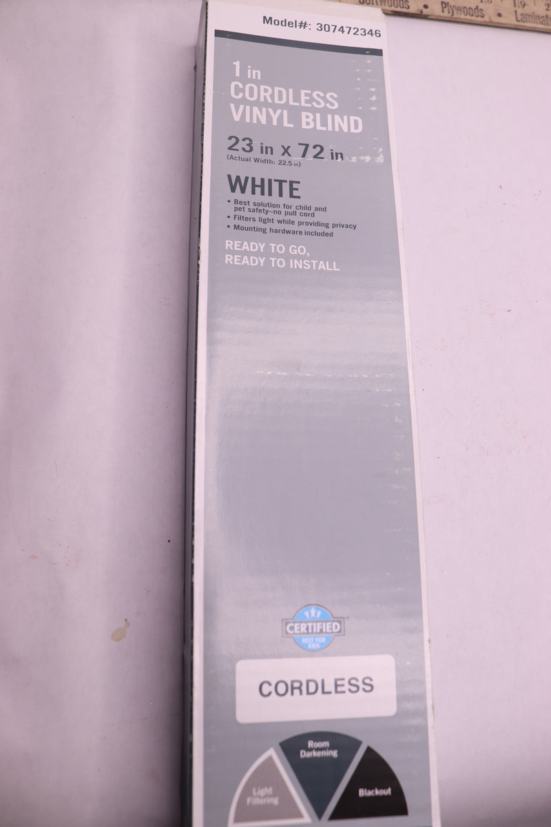 Designer's Touch Cordless Light Filtering Vinyl Blind White 307472346