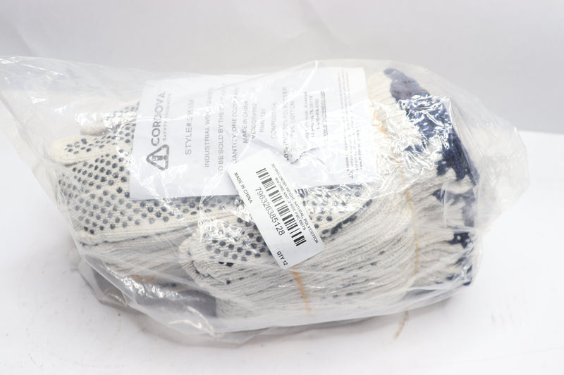 (12 Pairs) Cordova Natural Poly-Cotton Glove Medium 3851M