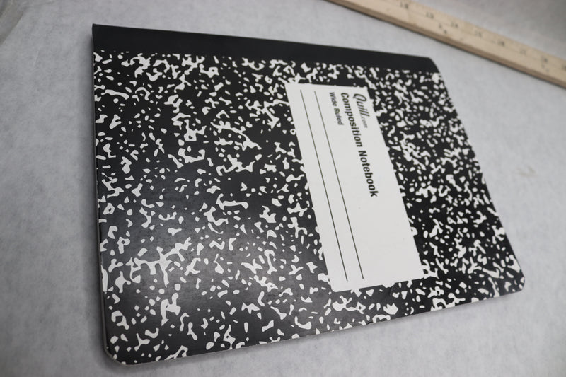Quill Composition Notebook Wide Ruled Black/White 100 Sheets 7.5" x 9.75"