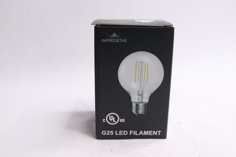 LED Filament Bulb 4.5W G25 40W Equal 500 Lumens 5000K Daylight S12106