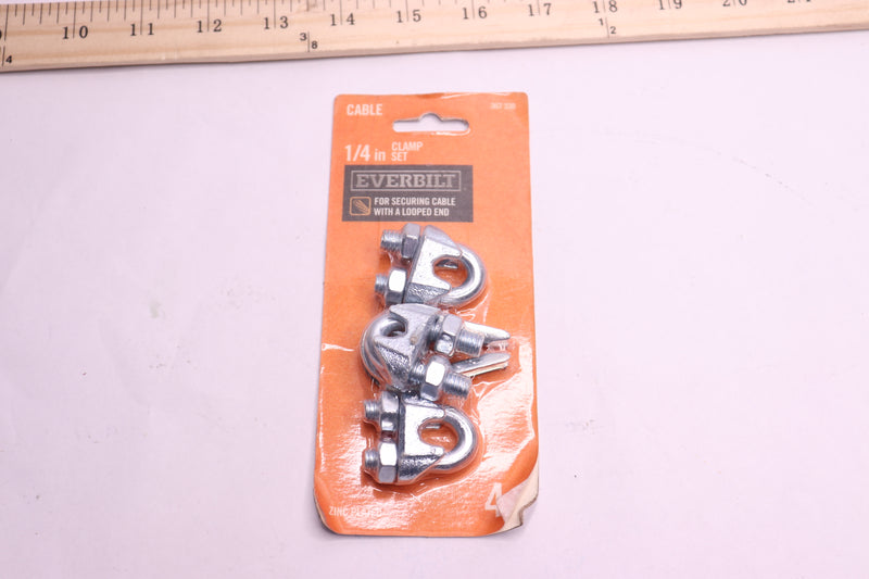 (4-Pk) Everbilt Clamp Set Zinc Plated 1/4" 43094