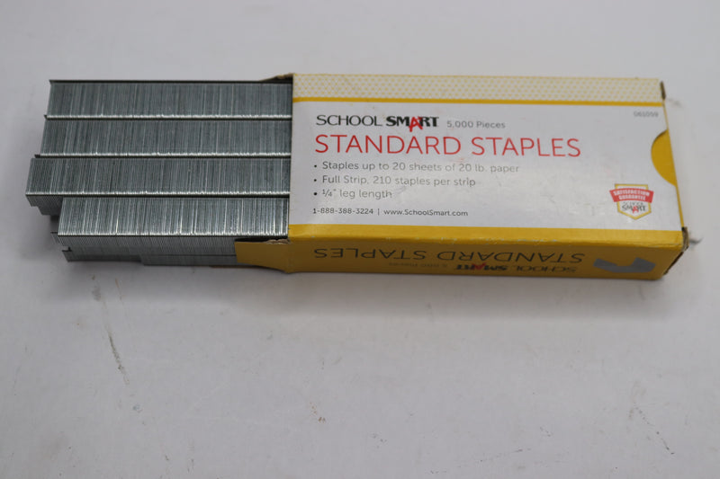 (5000-Pk) School Smart Standard Staples High Carbon Steel 1/4" 061059
