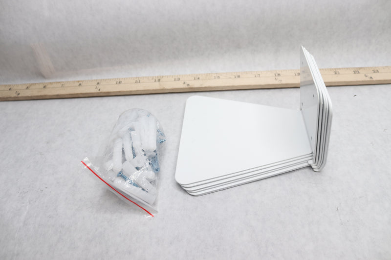 (6-Pk) Jetec Conceal Floating Bookshelf White Large - Includes Hardware
