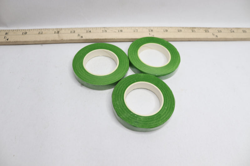 (3-Pk) AKOAK Floral Tapes Grass Green 1/2" x 30yd for Bouquet Stem Wrapping