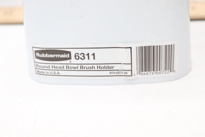 Rubbermaid Round Head Bowl Brush Holder White Plastic 6311