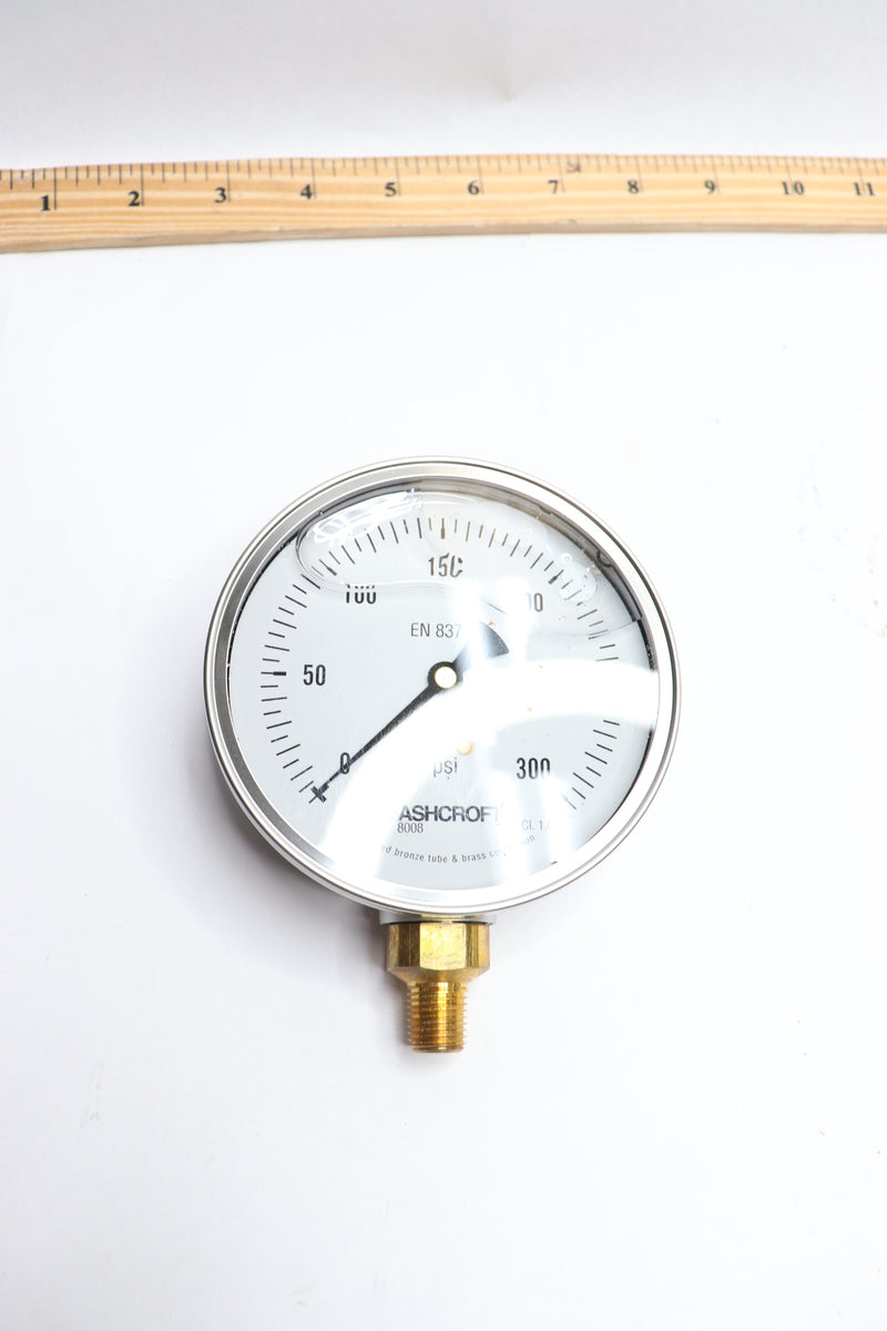 Ashcroft Pressure Gauge 300 psi 1/4" 4" Dia 8008