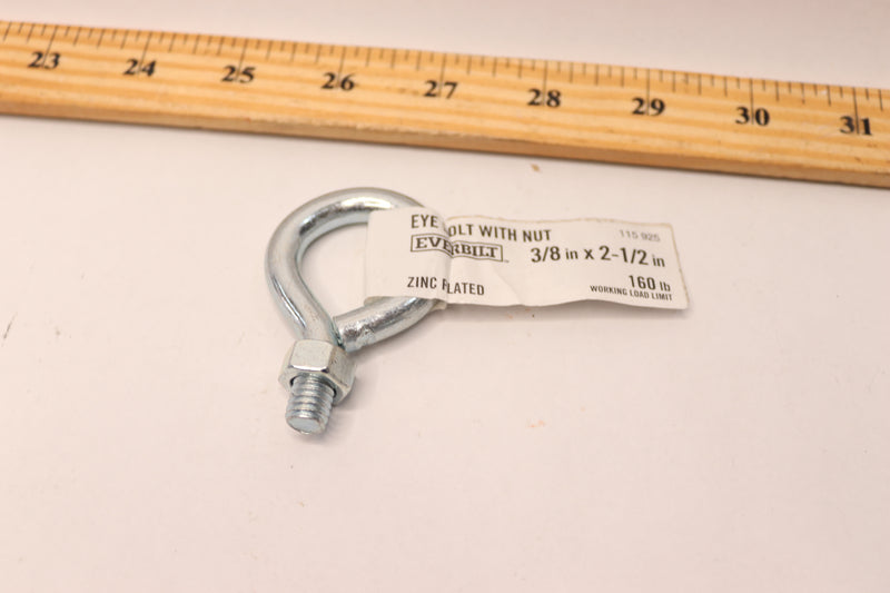 Everbilt Eye Bolt with Nut Zinc Plated 3/8" x 2-1/2" 115 925