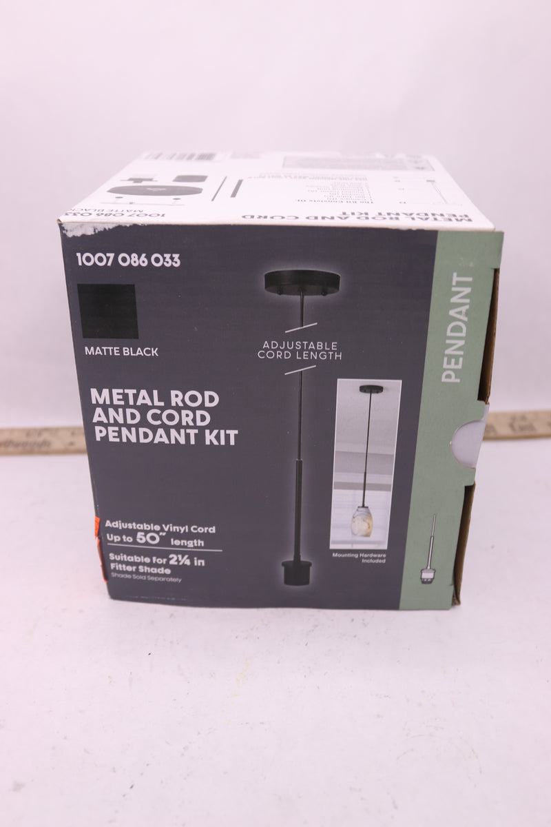 Pendant Light Kit with Partial Metal Rod Matte Black 1007 086 033