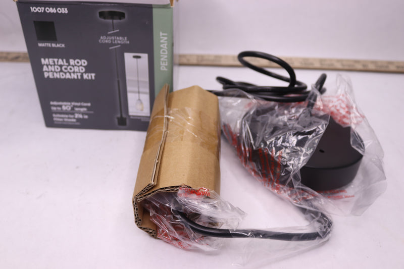 Pendant Light Kit with Partial Metal Rod Matte Black 1007 086 033
