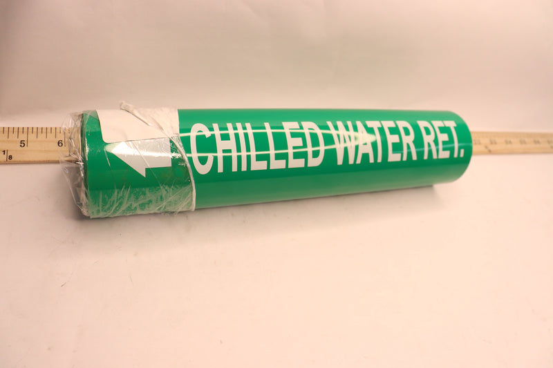 (5-Pk) Chilled Water Ret. Continuous Pipe Marker Vinyl Roll 8" x 30ft