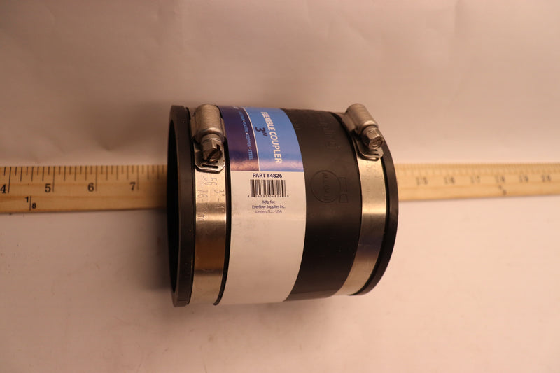 Everflow Flexible Coupling PVC with Stainless Steel Clamps 3" FC-33