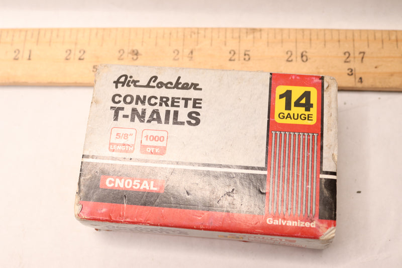 (1000-Pk) Air Locker Concrete T-Nails 14 Gauge CN05AL for Concrete Nailers 5/8"
