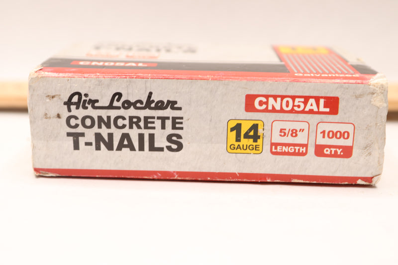 (1000-Pk) Air Locker Concrete T-Nails 14 Gauge CN05AL for Concrete Nailers 5/8"