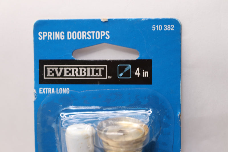 (2-Pk) Everbilt Long Spring Door Stops Bright Brass 4" 510382