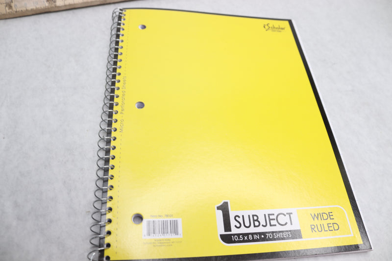 iScholar 1-Subject Wide Ruled Wirebound Notebook Yellow 70 Sheets 10.5"x8" 78101