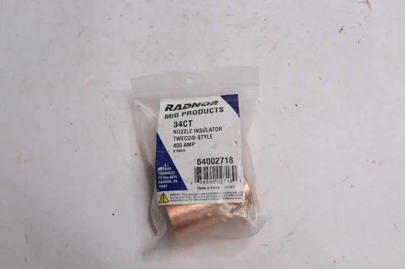 (2 Pk) Radnor Nozzle Insulator 400 AMP 64002718