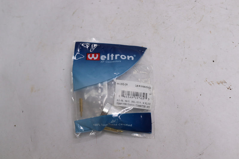 Weltron N-Type Male Plug Crimp Connector for RG-58 44-262-58