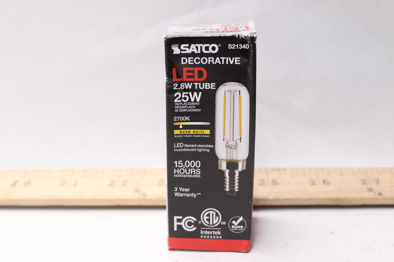 Satco Vintage Edison Dimmable Led Bulb Candelabra T6 2.8W E12 S21340
