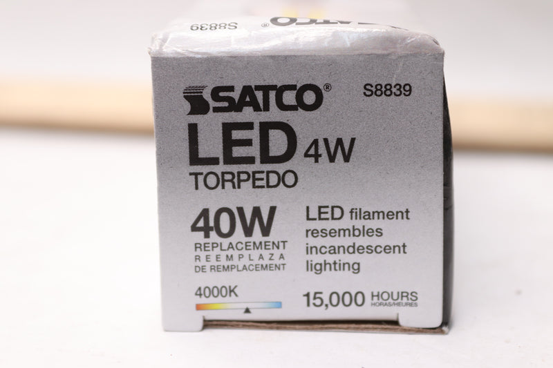 Satco Vintage Edison Dimmable LED Bulb C11 Candelabra E12 120V 4W 350lm S8839