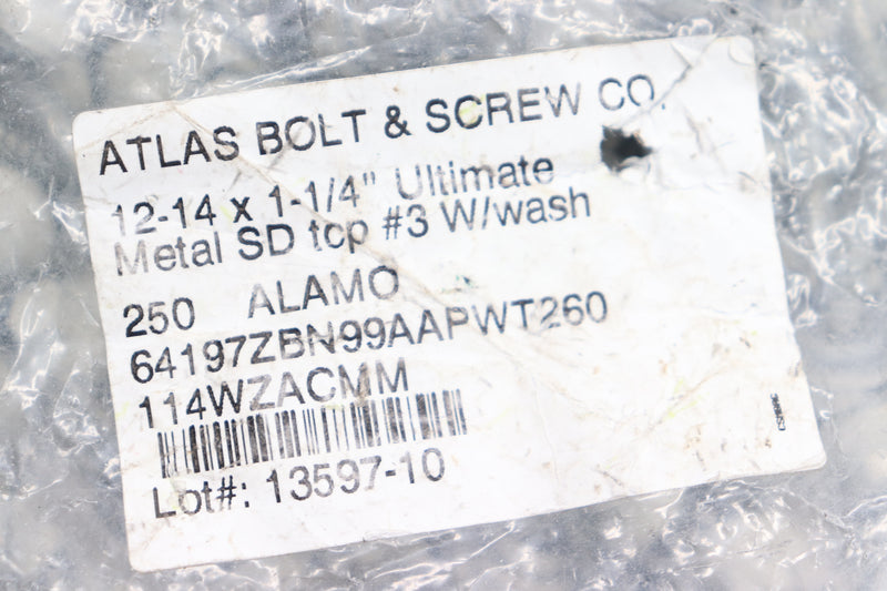 (250-Pk) Atlas Self Drilling Screws Hex Washer Head
