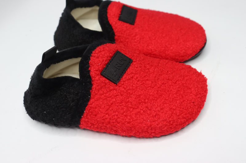 L-RUN Baby Boys Girls Slippers House Shoes Red/Black Size 10