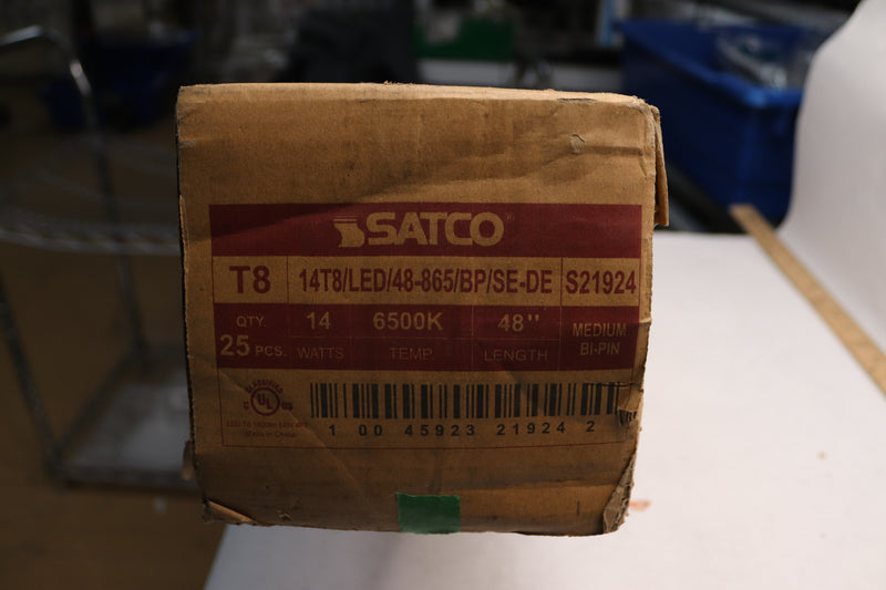 (25-Pk) Satco T8 Bi Pin Led Bulb White 14 Watt S21924