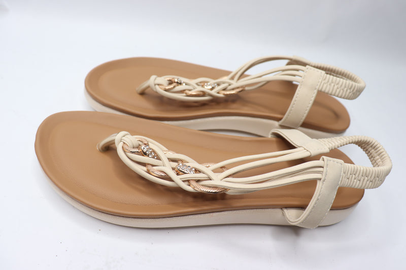 Sandals Criss Cross Beige Size 38