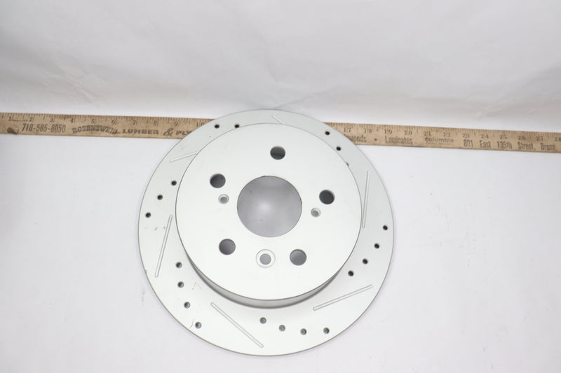 TRQ Rear Drilled Slotted Coated Brake Rotor BRA74646