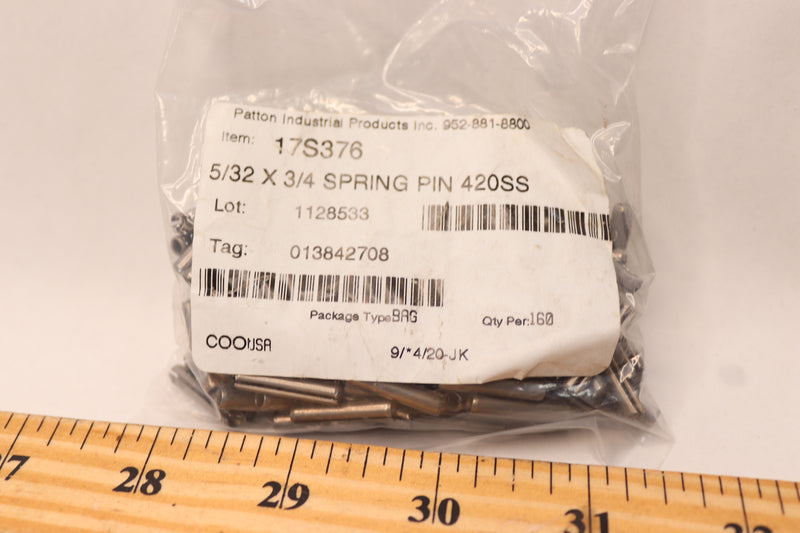 (160-Pk) Patton Industrial Spring Pin 420 Stainless Steel 5/32" x 3/4" 17S376