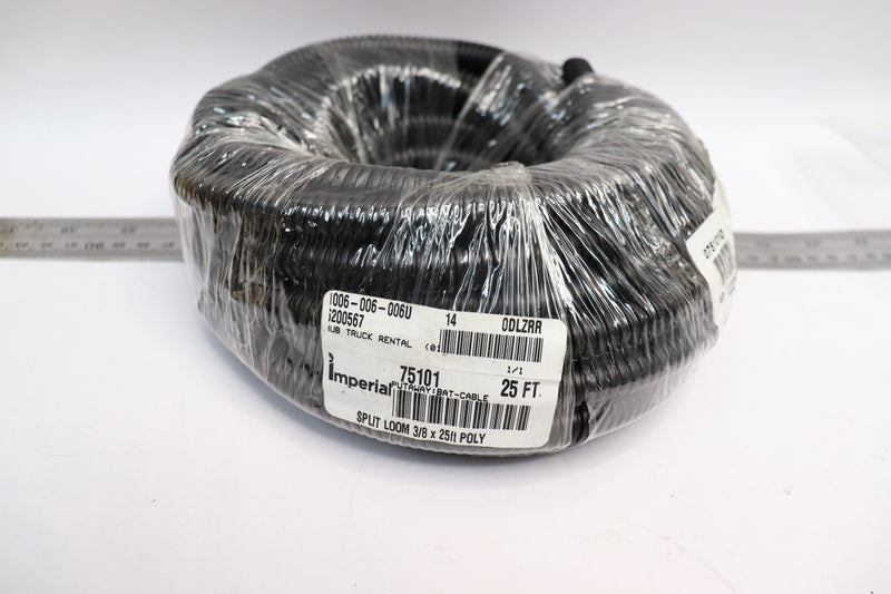 Imperial Polyethylene Split Loom Black 3/8" Nominal Size x 25 ft. 75101